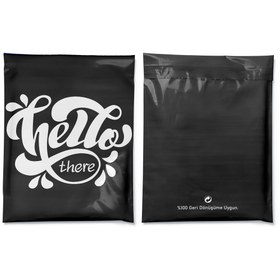 Resim Hello Baskılı Kargo Poşeti - Siyah / 34x45+5 / 500 