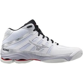 Resim Mizuno Wave Voltage 2 Mıd Unisex Voleybol Ayakkabısı Beyaz - Kırmızı Çok Renkli 