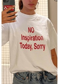 Resim No İnspiration Today Sorry Yazılı Tişört Beyaz 