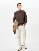 Resim Yarım Balıkçı Yaka Kazak Triko Slim Fit Dokulu 