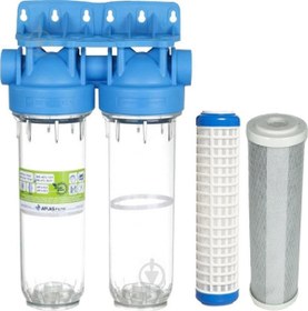 Resim Aqua Bella Atlas Filtri Atlas 10 Inç Dp Duo Housıng 3/4" Dolu Filtre Kabı 