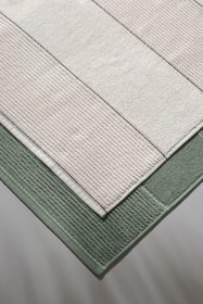 Resim Carmine Bathmat Olive - 2 Adet 50x75 cm Ayak Havlusu - Yeşil - Krem 