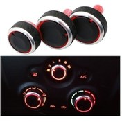 Resim Novahub Kırmızı Araba Ac Isıtıcı İklim Kontrol Düğmesi Paneli Ac Topuzlar Air-con Düğmeler Nissan Yeni Güneşli Mart Latio Almera Versa N17 K13 E12 