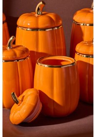 Resim Balkabak 7'li Porselen Baharat Seti 8.5x13x11x18 Cm Turuncu 