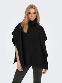 Resim Only Oversize Bohem Kaşmir Yaka Kadın Panço - Minimalist Tarz - Camel / STD 