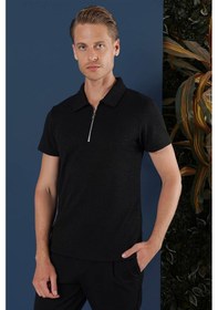 Resim Efor Ts 871 Slim Fit Siyah Spor T-shirt Siyah 
