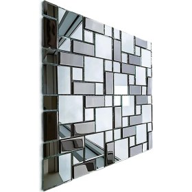 Resim MozaiKristaL Mutfak Tezgah Arası, Ayna-Gümüş Krom Mix. 30X30CM. Fileli Kristal Mozaik. ( 1 M2 Fiyatıdır ) 