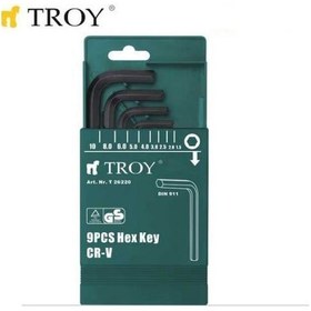 Resim Troy 26220 Allen Anahtar Seti Düz 9 Parça N11.13185 