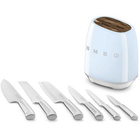 Resim Smeg KBSF02PB Pastel Mavi Standlı 6 Bıçaklı Set - 7 Parça 