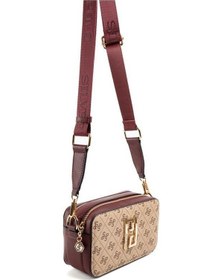 Resim Silver Polo Sp1078 Kadın Çapraz Çanta Monogram Koyu Bej-bordo 