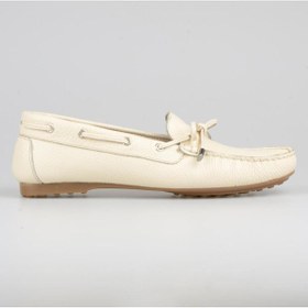 Resim FootCourt Bej Fiyonklu Deri Kadın Loafer 