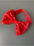 Resim quella atelier Kırmızı Pullu Bebek Bandanası Fiyonk Bebek Bandana Toka 