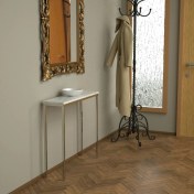 Resim Evka Shiny Dresuar Paslanmaz Beyaz Mermer Tabla 