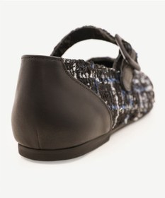 Resim Yargıcı Deri Detaylı Kumaş Babet Siyah 