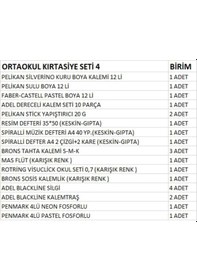 Resim Ortaokul Kırtasiye Seti 4 