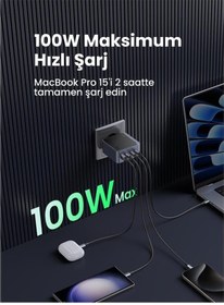 Resim Ugreen Nexode Air 35043 3xUSB-C - USB-A QC/PD 100 W Gan Hızlı Şarj Adaptörü 