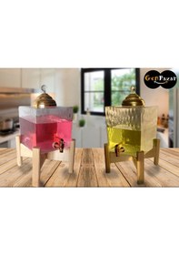 Resim Genpazar Cam Sebil Şerbetlik Limonatalık 7 L Altın - Şeffaf 