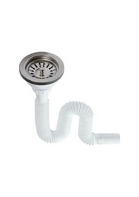 Resim Körüklü Sifon Lüx Çöp Mak Plastik Bilyalı - Süzgü Ø 110 Mm - Ø 32 Lik Çıkışlı 