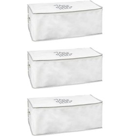 Resim 3 Adet Baza Hurcu, Yorgan Yastık Saklama Hurç, İpli Çok Amaçlı Sandık Tipi Hurç 3 Lü Set 65x45x24 Cm 