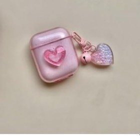 Resim 5214 Pembe Kalpli Kulaklık Kılıfı 2. Nesil Kalpli İle Uyumlu 