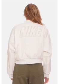 Resim Nike Sportswear Reversible Faux Fur Bomber Full-zip Çift Taraflı Suni Kürk Krem Kadın Ceket/mont Krem 