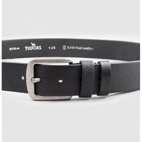 Resim Tudors Erkek %100 Hakiki Deri 4 Cm Spor Siyah Kemer-23781 Siyah 