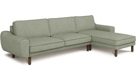 Resim Klem 306 x 171 Köşe Silindir Ahşap Ayak - Performans Keten - Tuğla / Açık / Rahat Dolgu 