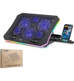 Resim Stylmenplus Hadron Dcxaa8 Notebook Soğutucu 6-Fan + Telefon Standı 14-18 Rgb Siyah 
