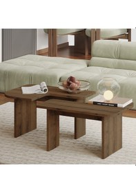 Resim Iris Modüler Orta Sehpa Modern Tasarım, Çok Amaçlı Kullanım Sehpa Antik Ceviz 