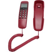 Resim Xindoker Kırmızı Duvar Tipi Kablolu Telefon, 16 Haneli Hd Ekran, Arama Geri Çağırma, Pil Gerektirmeyen, Ev/ofis Kullanıma Uygun, Dayanıklı Abs Malzeme 