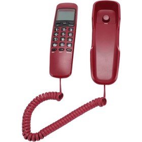 Resim Xindoker Kırmızı Duvar Tipi Kablolu Telefon, 16 Haneli Hd Ekran, Arama Geri Çağırma, Pil Gerektirmeyen, Ev/ofis Kullanıma Uygun, Dayanıklı Abs Malzeme 
