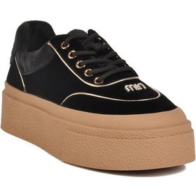 Resim Guja Siyah Yüksek Taban İçi Polarlı Bağcıklı Kadın Sneaker Çok Renkli 