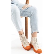 Resim Guja Ithal Özel Seri Deri Kadın Spor Bot 23K348 Bej 