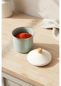 Resim Bambum Nostalji - Ahşap Saplı Baharatlık Açık Yeşil 12 Cm Açık Yeşil 