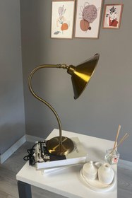 Resim Bamyum Eskitme Renk Masa Lambası Dekoratif Abajur Çocuk Odası Başucu Lambası Okuma Lambası 