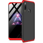 Resim Samsung Galaxy A20s Kılıf Double Dip 360 Protective Siyah Kırmızı Microsonic
