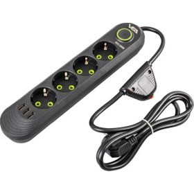 Resim Vea VA-21559 4'lü 1.5 mt Kablolu 3 Usb'li Siyah Akım Korumalı Priz 