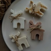 Resim Silike Lüfei Noel Geyiği Kalıbı - Mum Yapımı, Sabun, Kalıp - Bağ Aksanlı - Kolay Çıkartmalı Silikon - Tatil Ev Dekoru, Hediye, Masa Süsleri için Şenlikli Geyik Şekli 