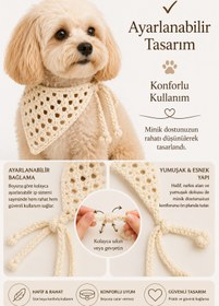 Resim NEHOLİA Kadın ve Köpek Kombin Bandana - El Örgüsü Bohem Stil Uyumlu Anne Köpek Bandanası - Ayarlanabilir Tasarım 