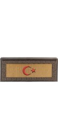 Resim Tesbih Kardeşliği Kahverengi Ay Yıldız Desenli 3'lü Ahşap Tesbih Kutusu 