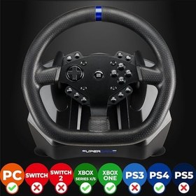 Resim Superdrive - Rennlenkrad - Xbox X/Series, Switch, PS4, Xbox One, PC (programmierbar für alle Spiele) 