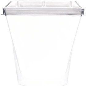 Resim Prizma Kase Mika Plastik Şeffaf Kapaklı Sunum Kabı 24 Lü 240 cc 