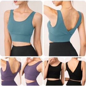 Resim Wezone Spor Sütyeni Kadınlar İçin V Kemer Tasarımı Çıkarılabilir Padlı Çelik Çemberli Yok Yoga Koşu İçliği Siyah Avrupa Bedeni L 02721 Siyah 