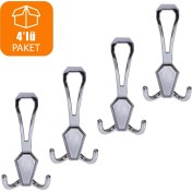 Resim Badem10 Nobel Portmanto Vestiyer Duvar Askısı Dolap Elbise Askılığı Krom (4 Adet) 