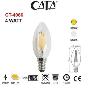 Resim Cata 5 Adet Ct-4066 Rustik Led Buji Ampul(4W) 