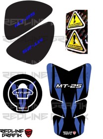 Resim Redline Grafik Yamaha Mt 25 Tank Pad Seti Mavi 