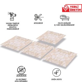 Resim Tink Kendinden Yapışkanlı Silinebilir Mermer 019 Desenli Pvc Karo 30 x 30 cm (11 Adet) 1m2 