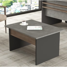 Resim Yurudesign Vista B Ofis Sehpası 80cm*60cm Kahve-Beton-Antrasit VS2-CGA 