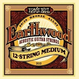 Resim Ernie Ball P02012 Earthwood Medium 80/20 Bronze 12 Telli Akustik Gitar Teli 