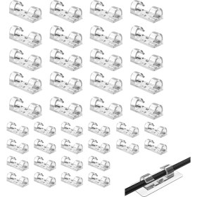 Resim Mena Rise 40 Adet Yapışkanlı Kablo Klipsi Seti – Kablo Düzenleyici, Masa Üstü ve Duvar Için Kablo Tutucu, Kablo Sabitleyici Aparat – Ev Ofis Kablo Yönetimi, Usb, Şarj, Ethernet, Mouse Için Uygundur 